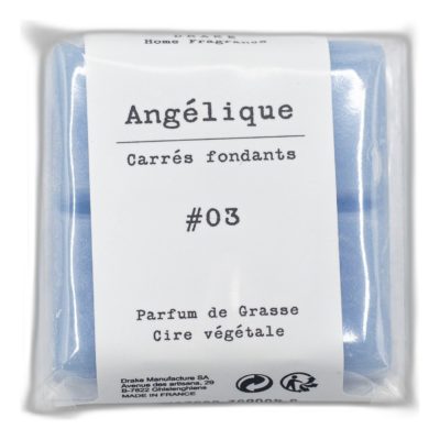 carré fondant - pastille cire végétale parfum de grasse - Angélique
