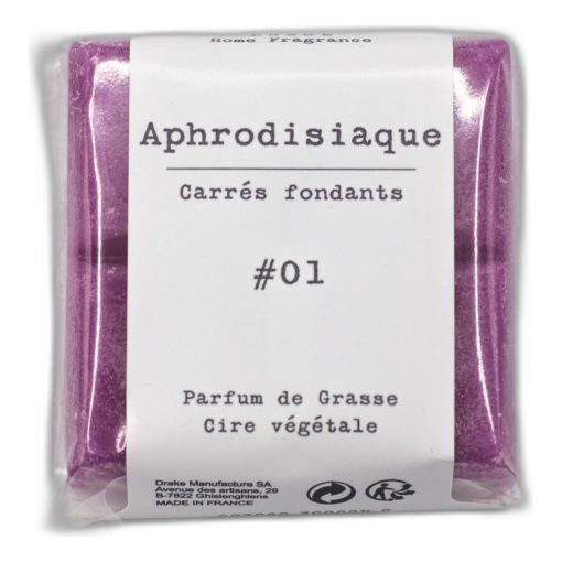 carré fondant - pastille cire végétale parfum de grasse - aphrodisiaque