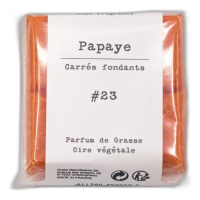 carré fondant - pastille cire végétale parfum de grasse - Papaye
