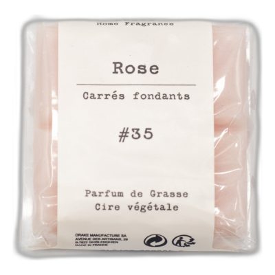 carré fondant - pastille cire végétale parfum de grasse - Rose