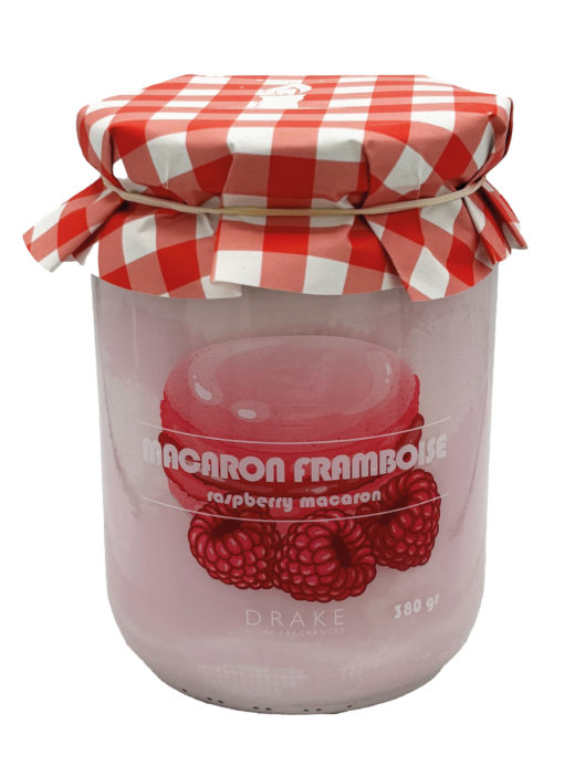 Bougie parfumée - Parfum de Grasse - Macaron Framboise - cire végétale - fabrication artisanale française - Drake Home Fragrances
