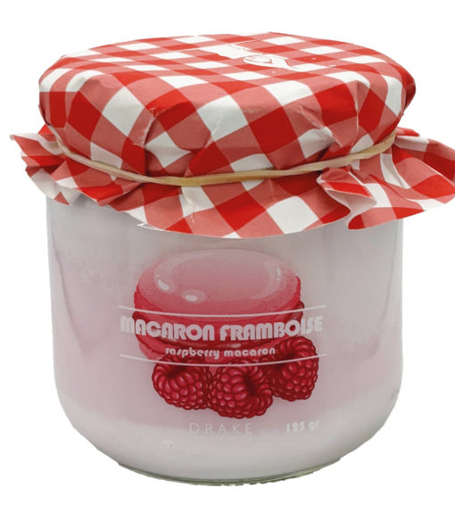 Bougie parfumée - Parfum de Grasse - Macaron Framboise - cire végétale - fabrication artisanale française - Drake Home Fragrances
