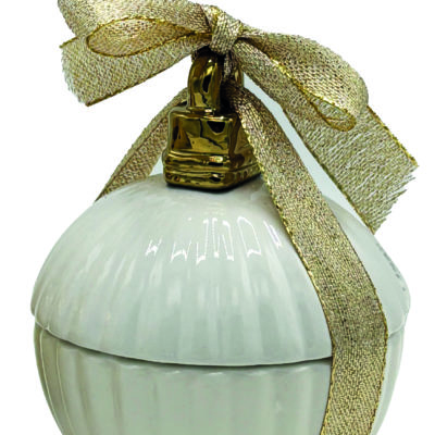 Bougie parfumée - boule de noël blanche