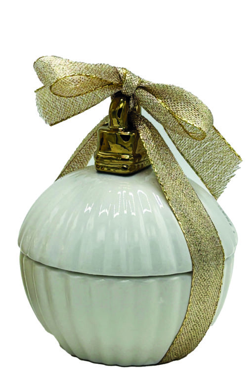 Bougie parfumée - boule de noël blanche
